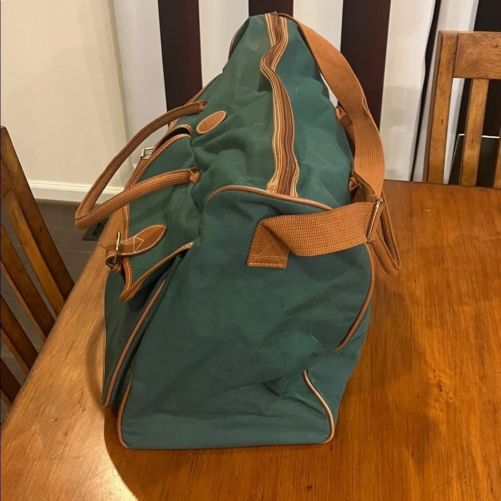 Polo Ralph Lauren Vintage Duffle Bag Travel Luggage green canvas